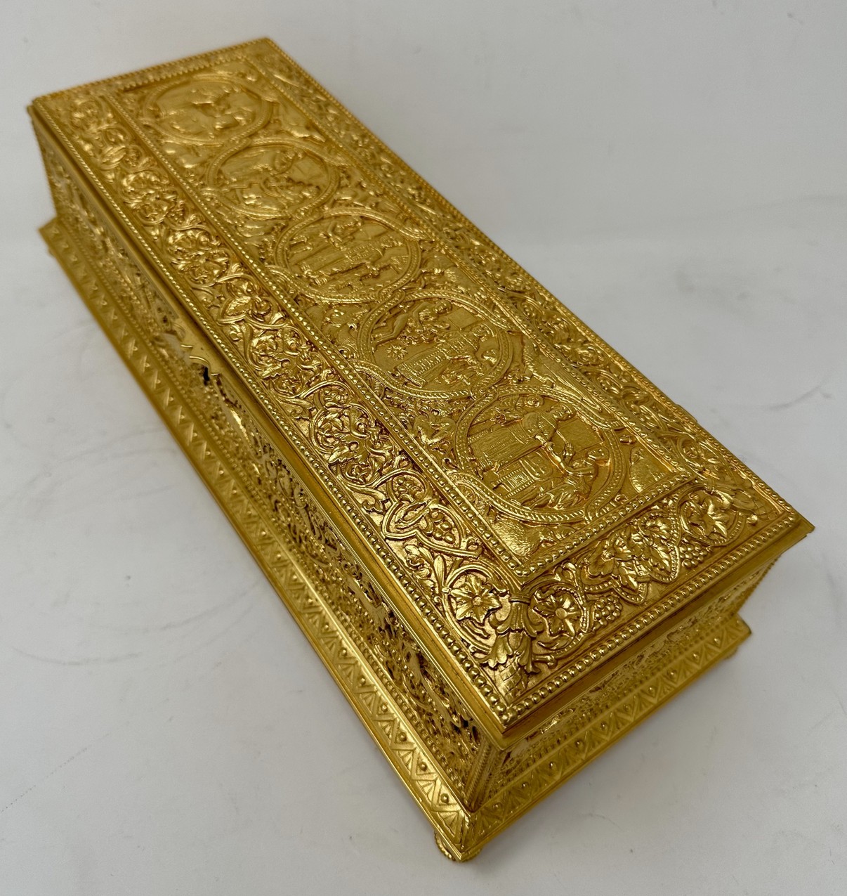 775. Antique Ladys Ormolu Bronze Dore Jewellery Box Casket Maison Boissier Paris - Image 2