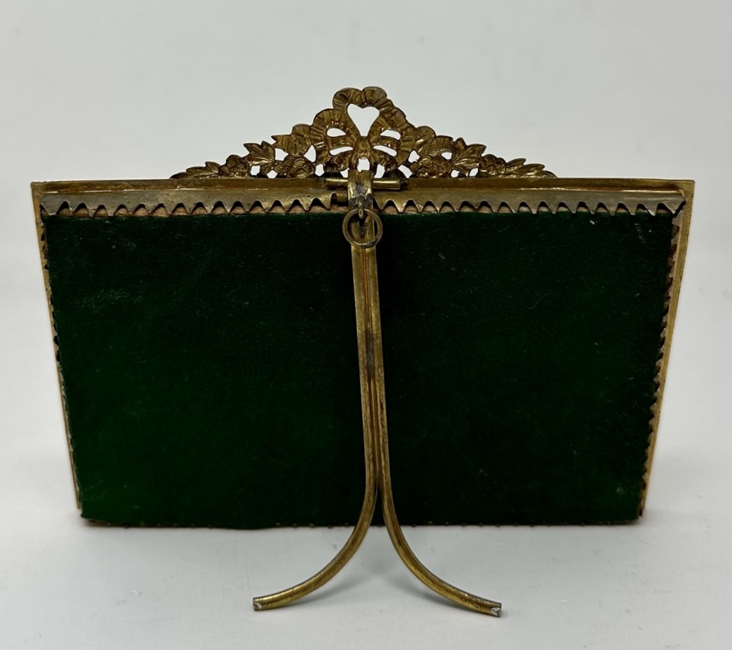 268. Antique French Portrait Napoléon Josephine Painting Ormolu Picture Frame 19Ct - Image 5