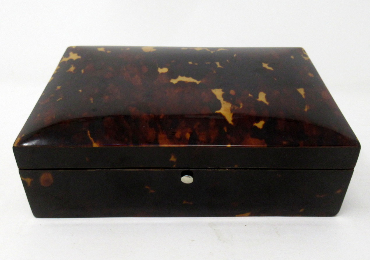 297. Fine Well Figured Tortoiseshell Ladies Jewellery Casket late 19thCt - Image 3