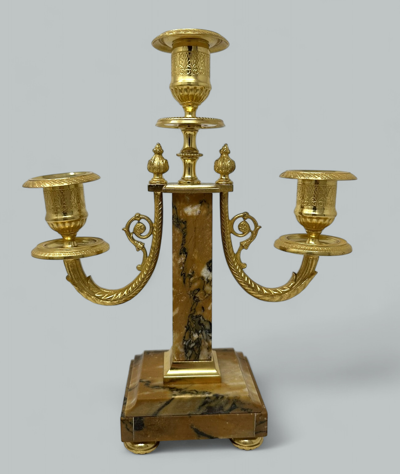 254. Pair Antique Grand Tour French Empire Bronze Ormolu Candelabra Candlesticks 19Ct - Image 6