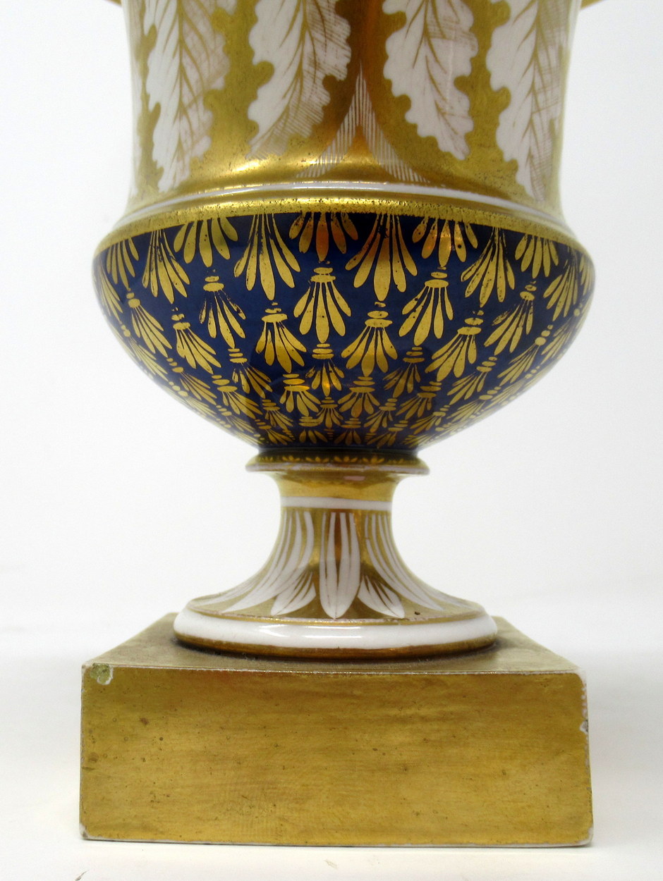 860. Very Rare English Minton Campana Gilded Garniture Circa 1810 - Image 6