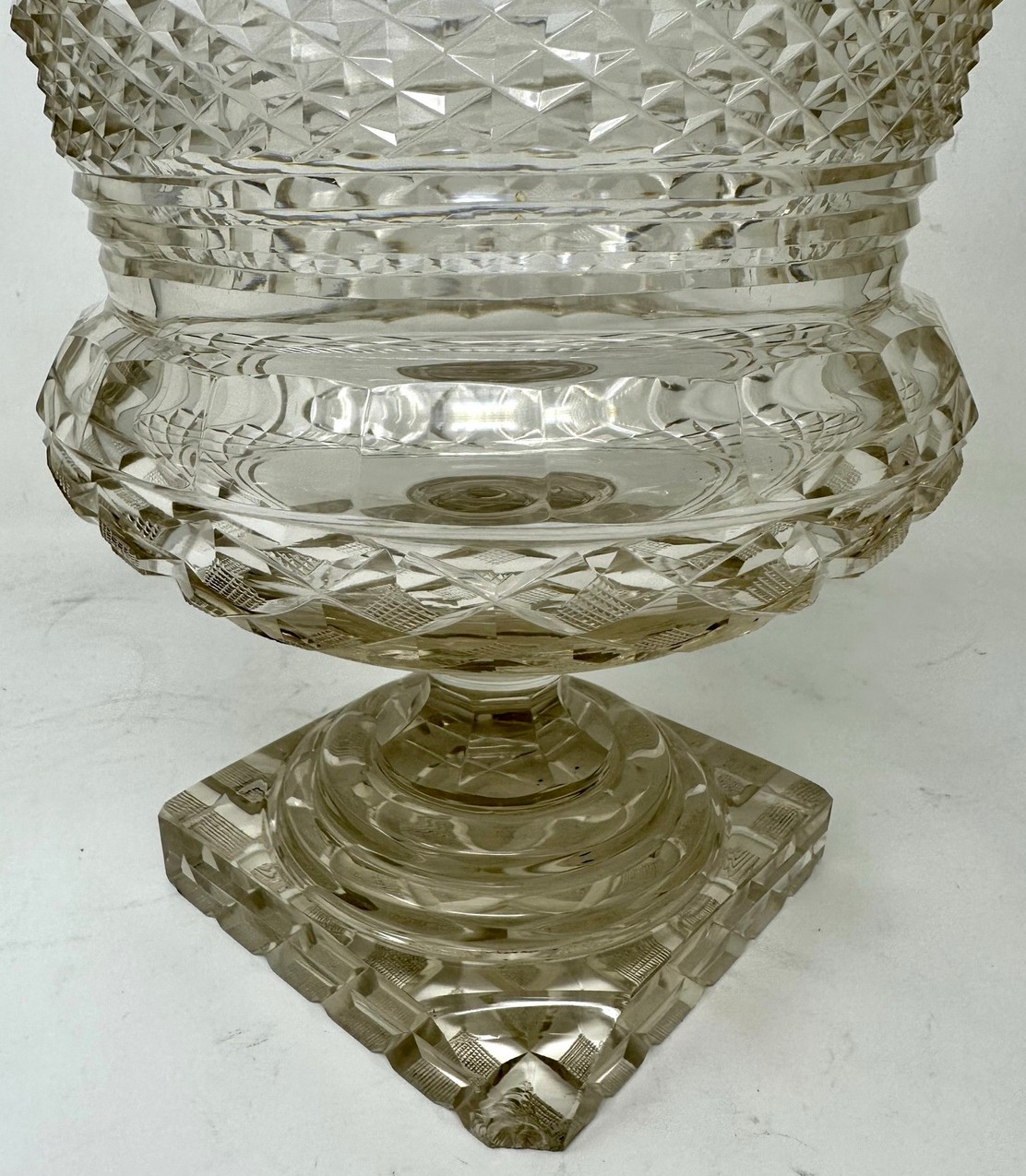 507. Antique Irish Tipperary Waterford Glass Cut Crystal Victorian Turnover Bowl 19Ct - Image 9
