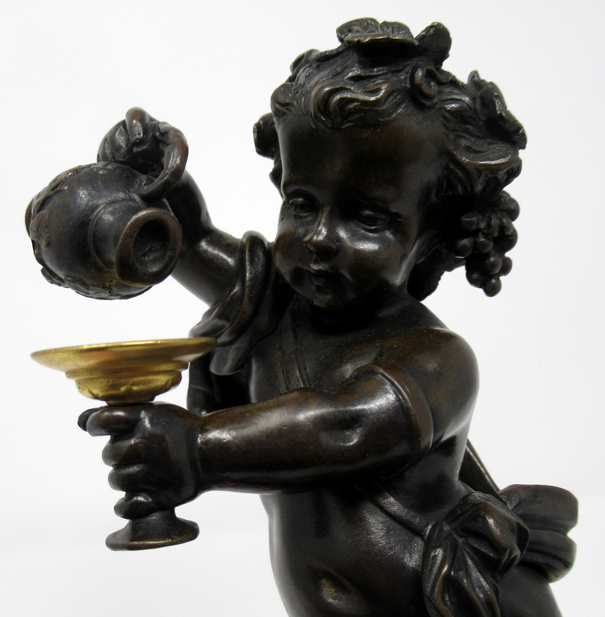 183. Grand Tour Classical Bronze Figure Infant Bacchus attrib. Egisto Rossi 19thCt - Image 6