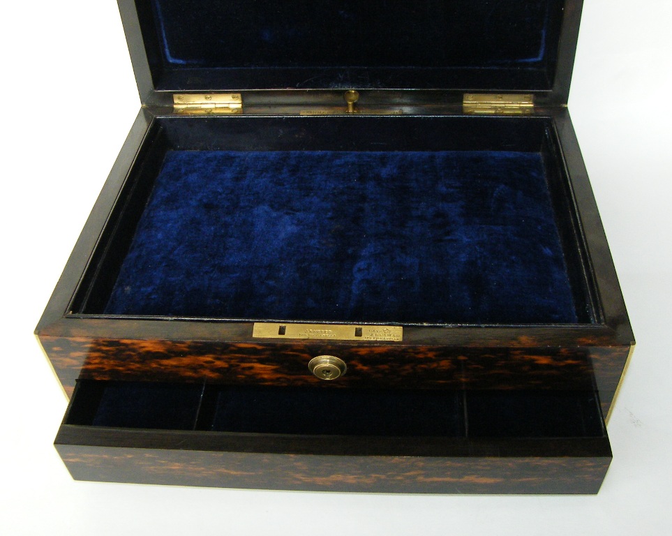 999a. Brass Bound Coromandel Casket. S. Fisher London 19th Ct - Image 4