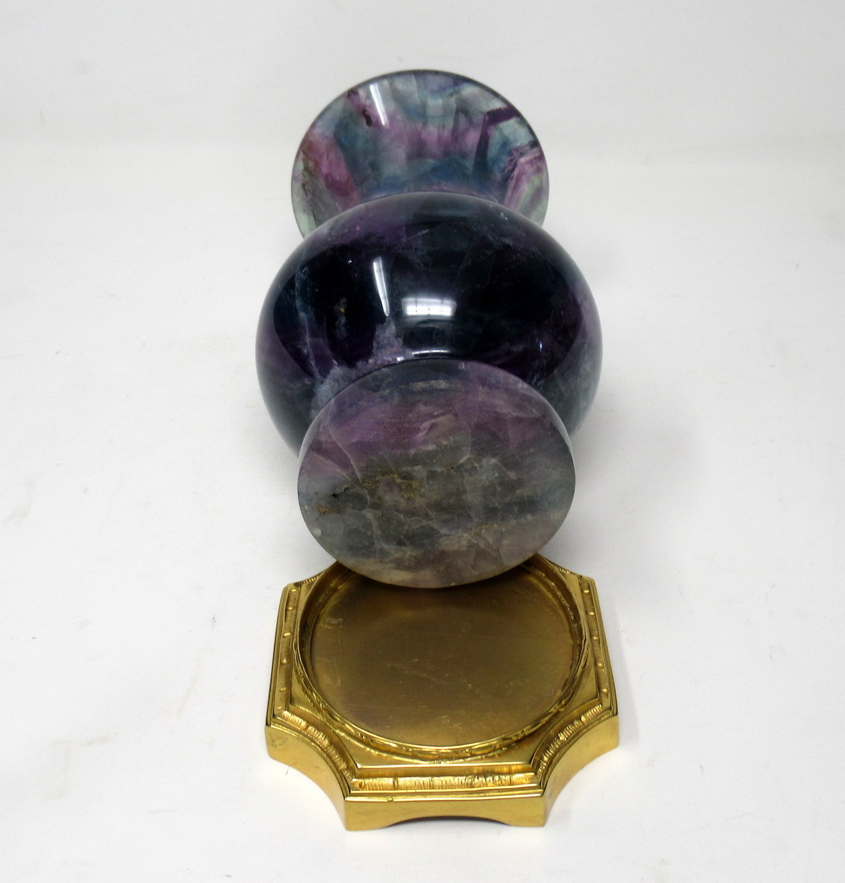 554. Rare Blue John Fluorite Derbyshire Carved Urn Ormolu Mounts 19th Ct - Image 11