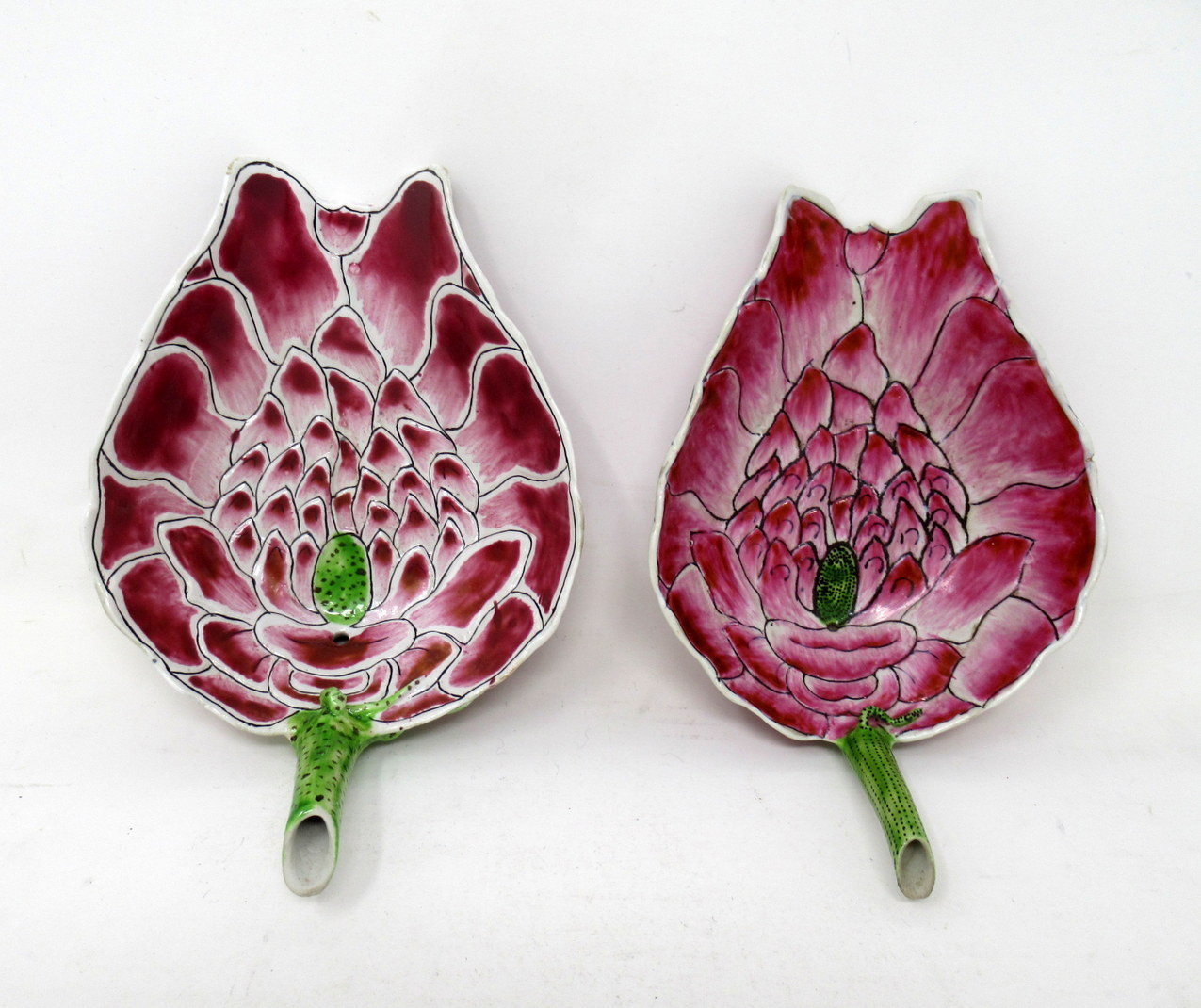 467. Chinese Porcelain Imperial Guangxu Period Famille Rose Lotus Leaf Libation Cup