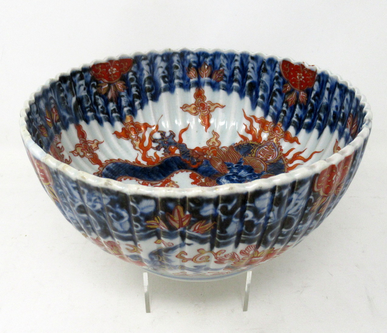 940. Antique Japanese Imari Porcelain Bowl Centerpiece Fukazawa Koransha Meiji Period - Image 7
