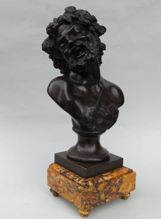 736. Grand Tour Classical Bronze Bacchus by Clodion Sienna Marble early 19Ct - Image 2