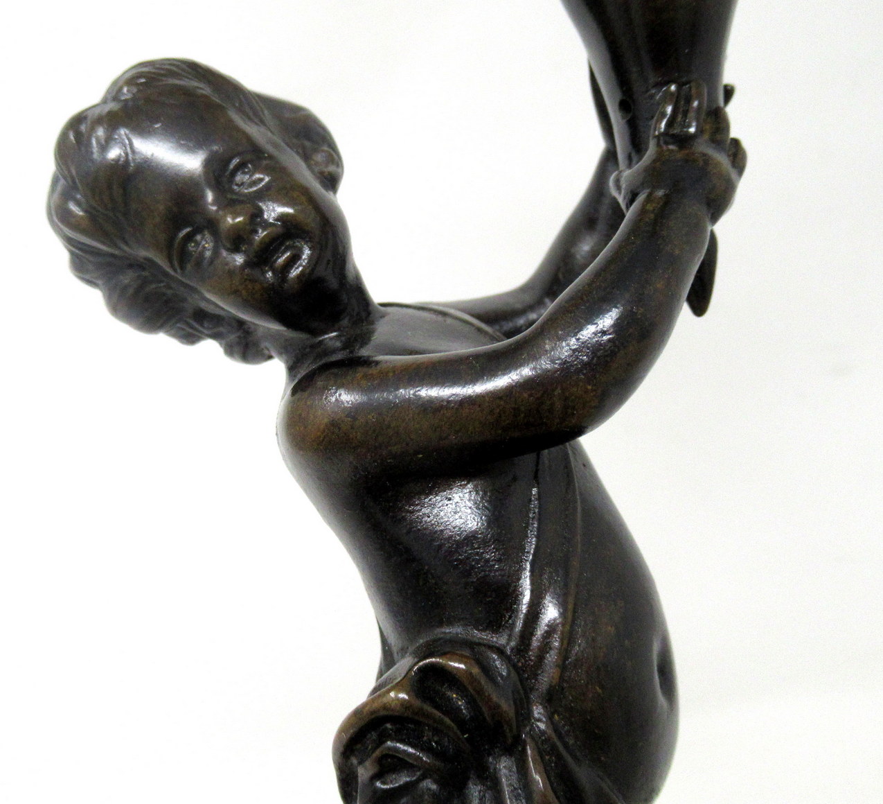 429. Antique Pair Gilt Bronze Ormolu Marble Three Light Candelabra Clodion Grand Tour - Image 7