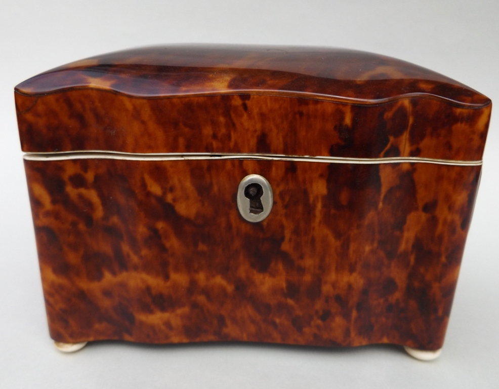 501. Fine Tortoiseshell and Ivory Single Tea Caddy mid 19thCt - Image 4
