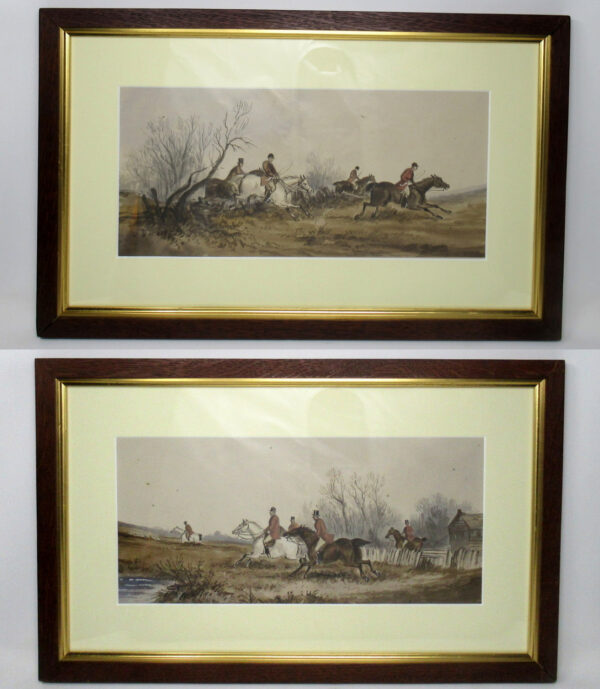 321. Attributed to Edith Anna OEnone Set Three Irish Fox Hunting Watercolours 19th Century