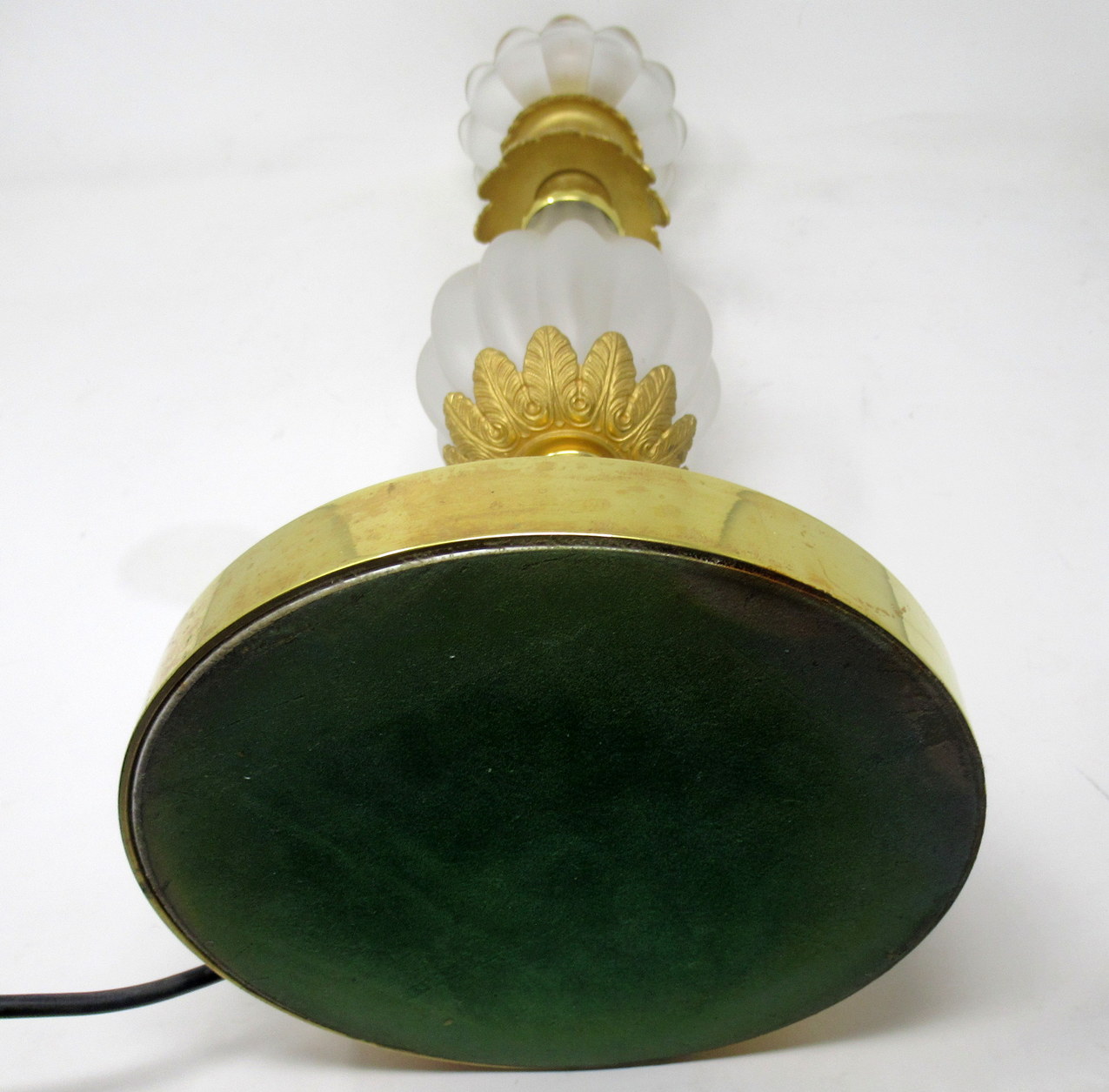 535. Antique Pair Italian Murano Glass Table Lamps Mid Century Modern Barovier Toso 1950 - Image 10