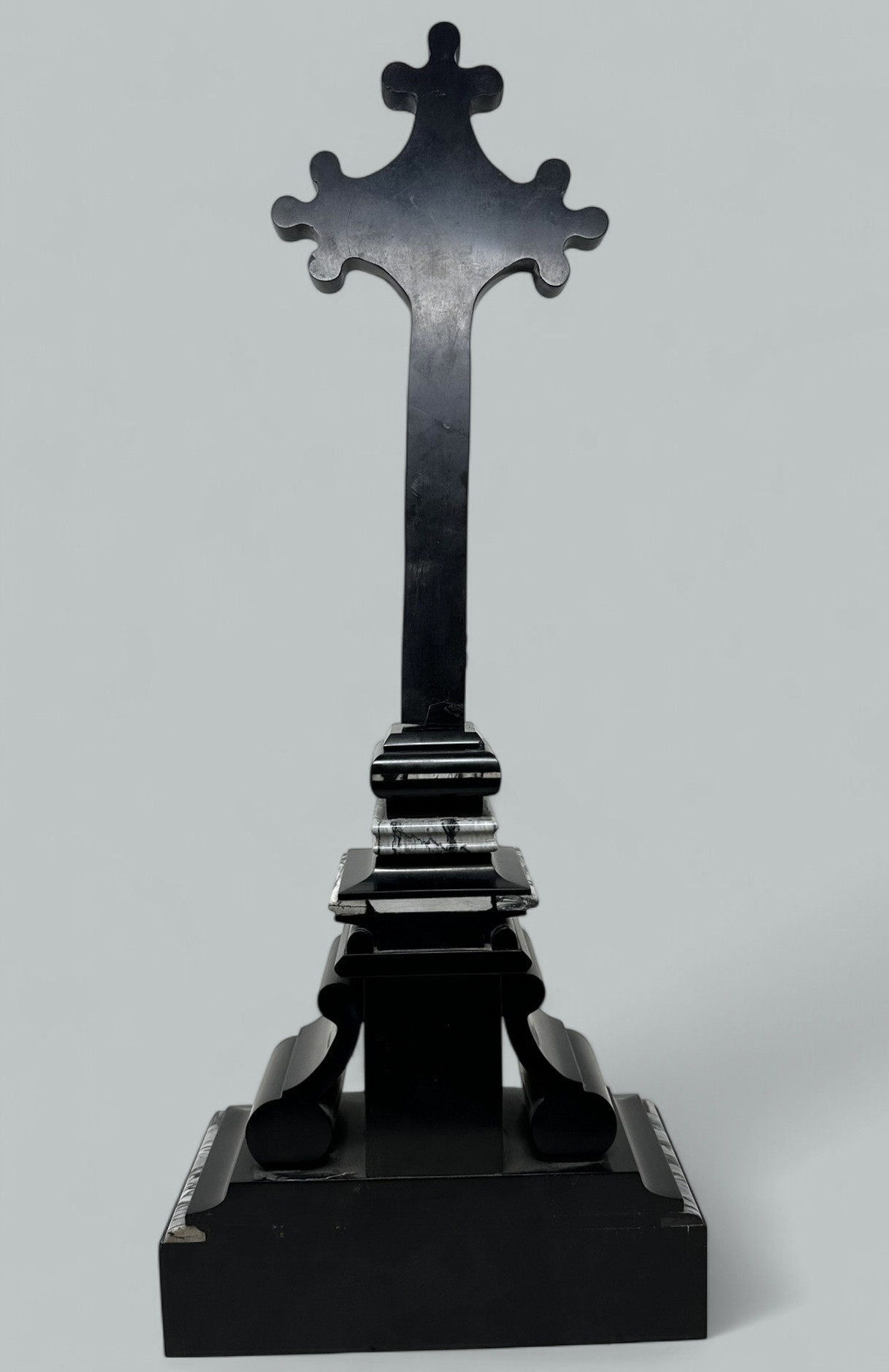 742. Antique Vintage French Gilt Marble Religious Holy Crucifix Jesus Christ Cross - Image 10