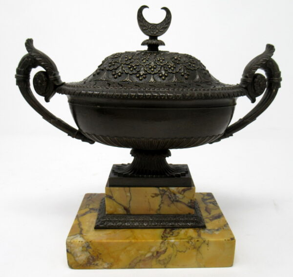 715. Superb French Bronze Sienna Marble Grand Tour Urn Potpourri early 19thCt