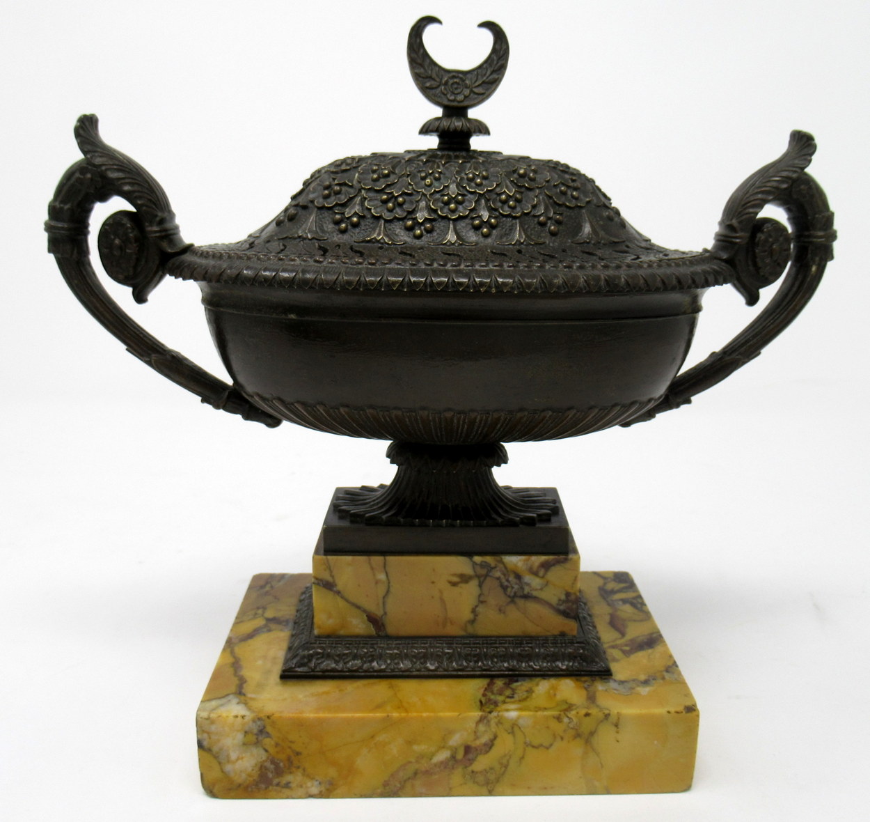 715. Superb French Bronze Sienna Marble Grand Tour Urn Potpourri early 19thCt
