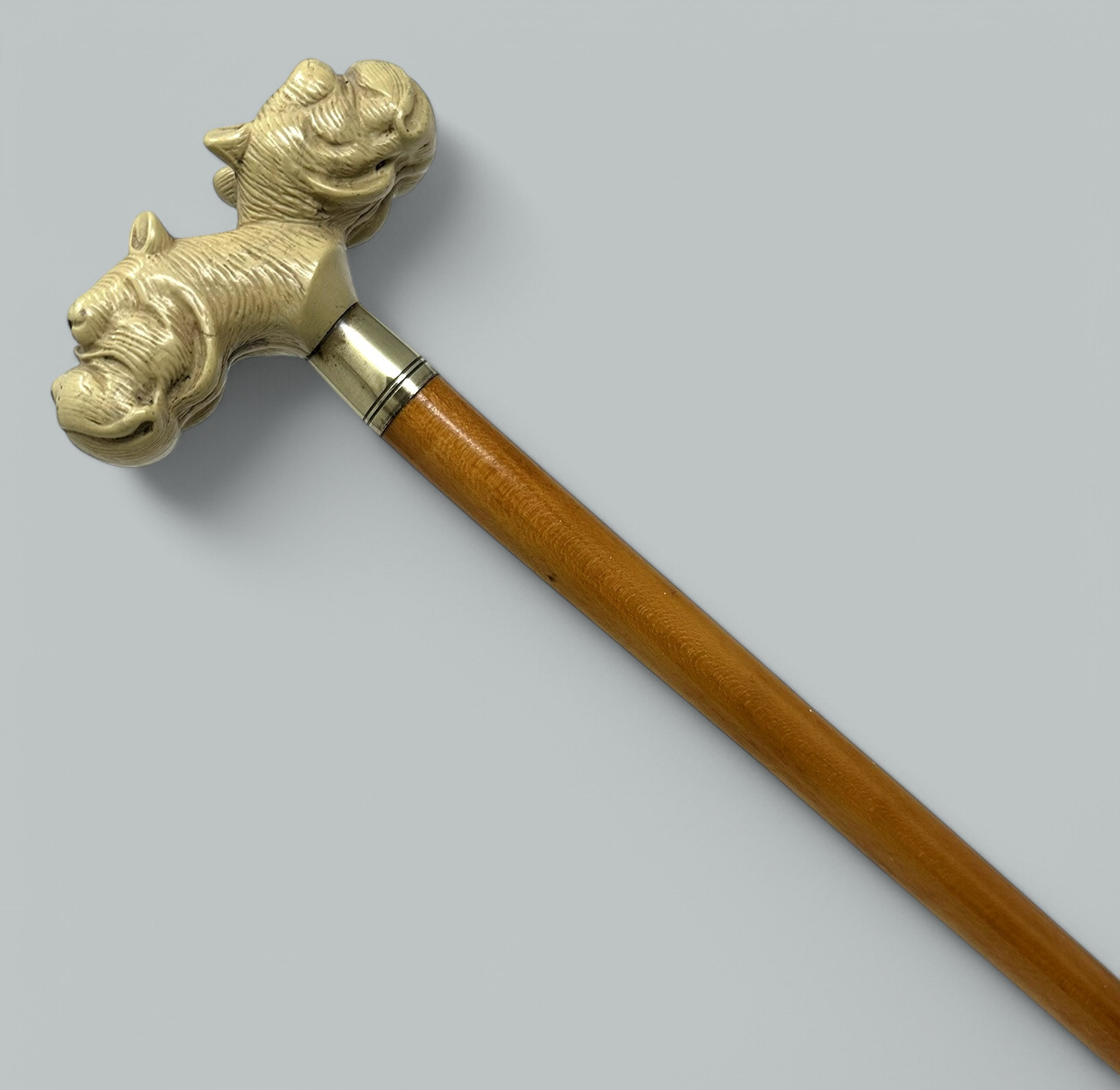 579. Antique Vintage Lady's Gentleman's Walking Dress Stick Cane English Bulldog 1900 - Image 2