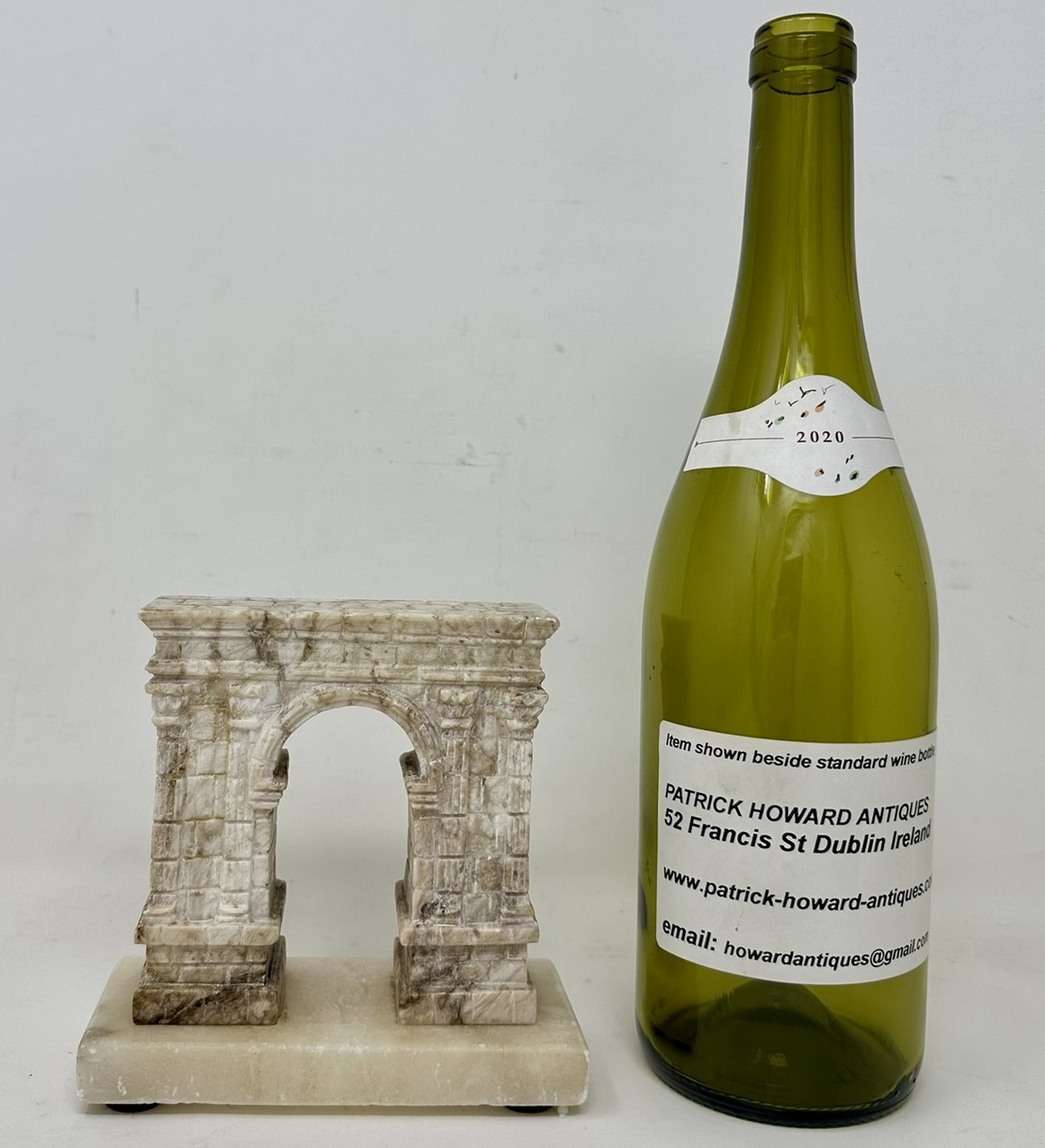 422. Antique Grand Tour French Carved Marble Architectural Model Arc de Triomphe Paris - Image 9