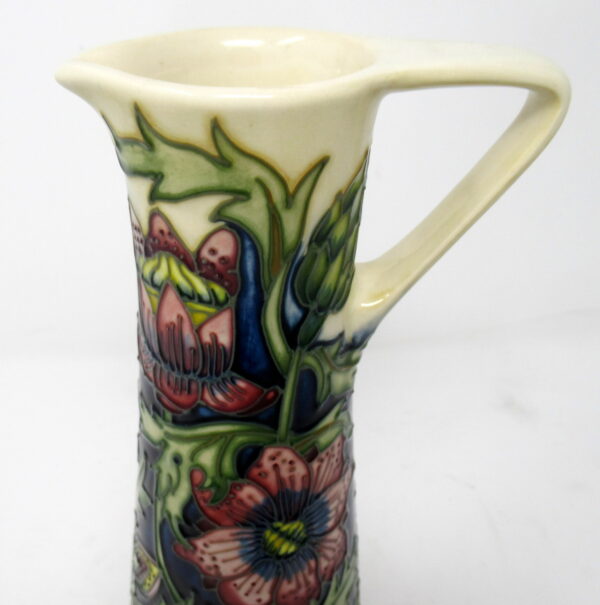 437. Moorcroft Pheasants Eye Pattern Large Jug or Pitcher Hand Decorated by Shirley Hayes