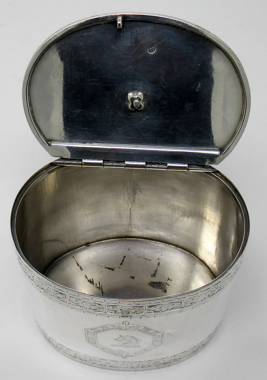 666. Rare Irish Georgian Dublin Silver Tea Caddy by Thomas Jones 1785. 10.9ozs - Image 4