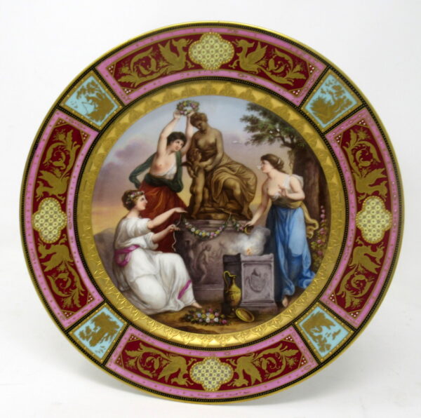 965. Austrian Royal Vienna Angelica Kauffman Porcelain Hand Painted Cabinet Plate 19C