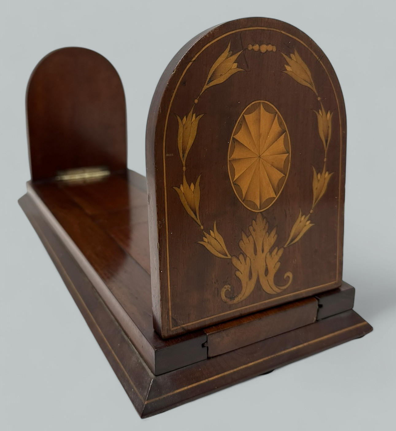 340. Antique Victorian Mahogany Inlaid Book Slide Bookcase Nineteenth Century - Image 2