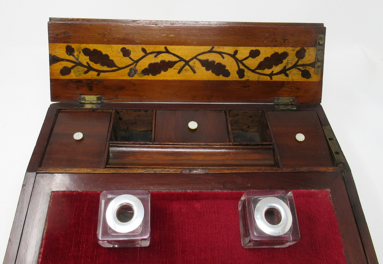 333. Irish Killarney Ware Arbutus Wood Ladies or Gents Travelling Writing Slope 19thCt - Image 8