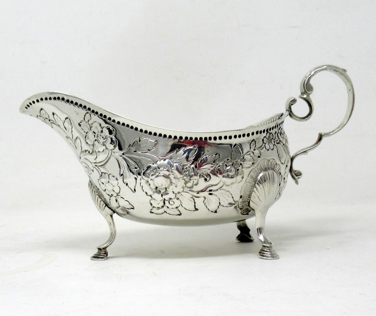 668. Rare Pair Irish Georgian Dublin Silver Sauce Gravy Boats Circa 1760 Matthew West - Image 10