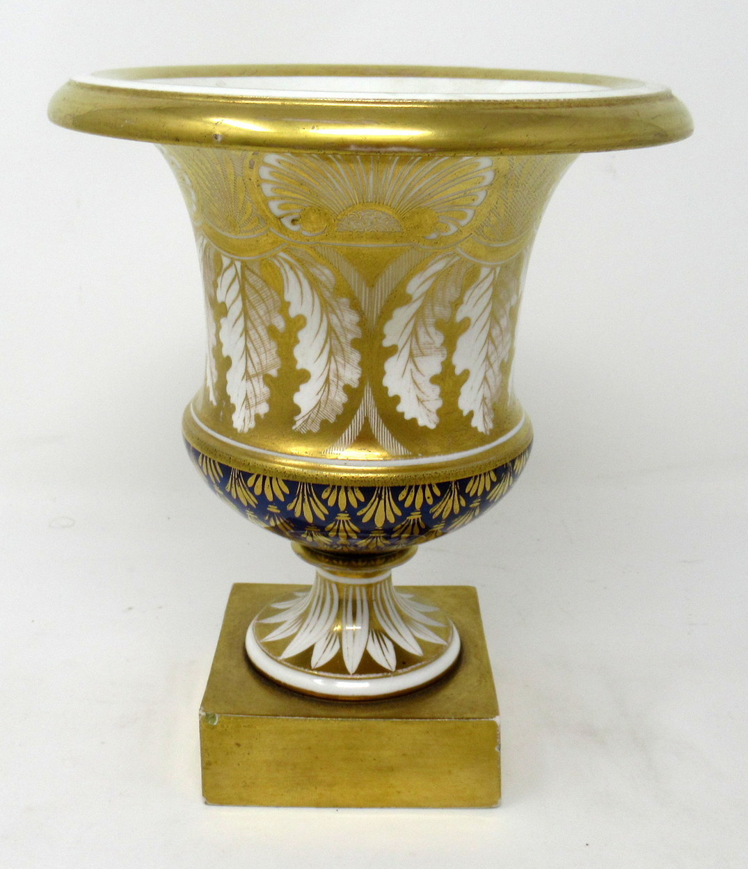 860. Very Rare English Minton Campana Gilded Garniture Circa 1810 - Image 5