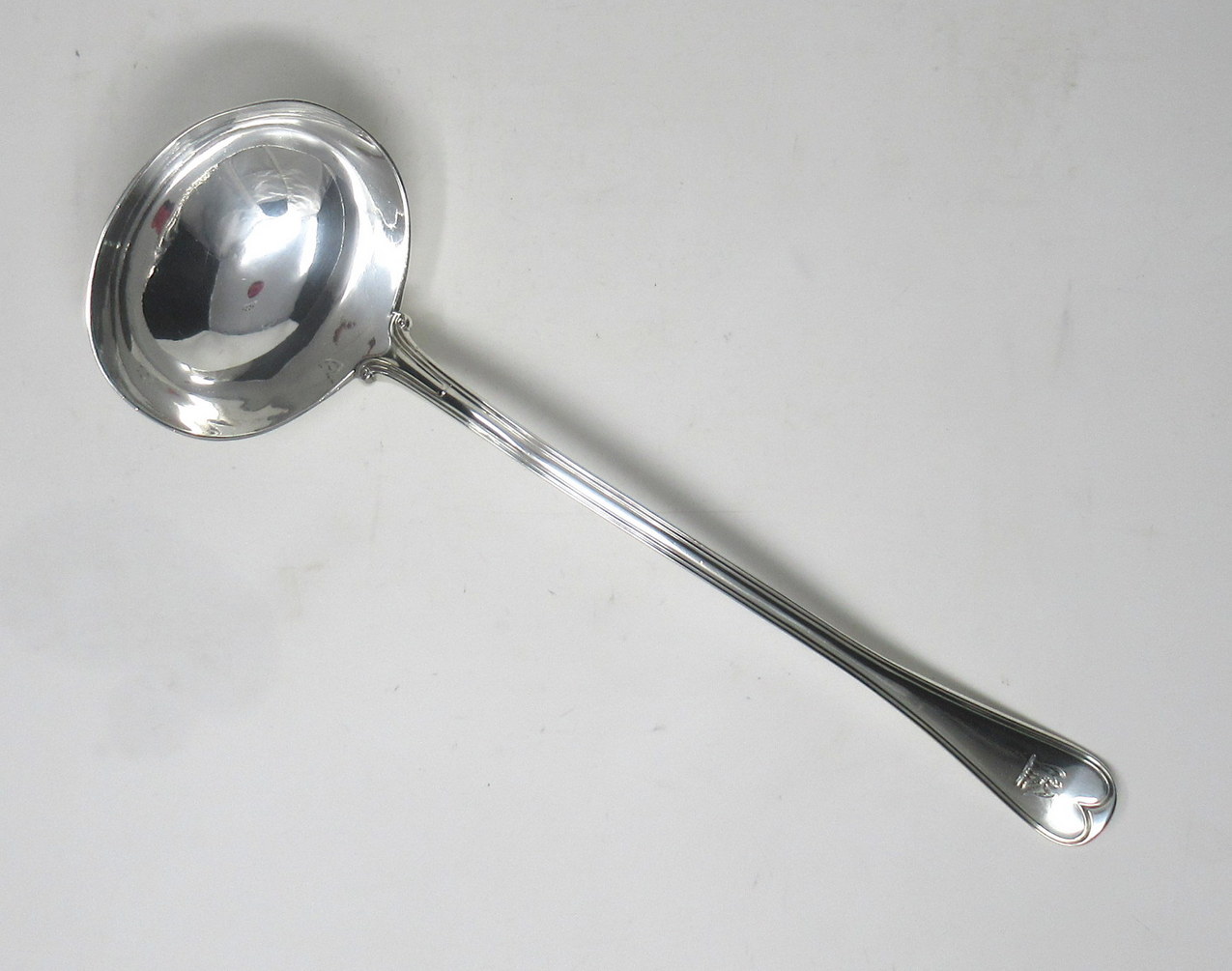228. Antique Victorian Sterling Silver Rat Tail Pattern Large 1851 Soup Ladle 9.9ozs