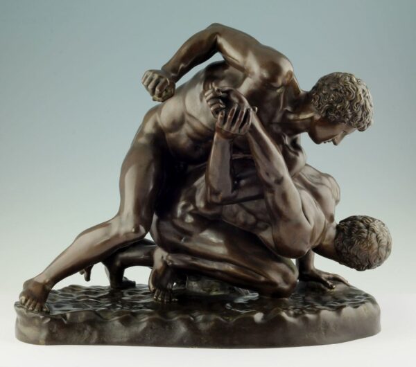 514. Stunning Italian Bronze Sculpture THE WRESTLERS Circa 1860