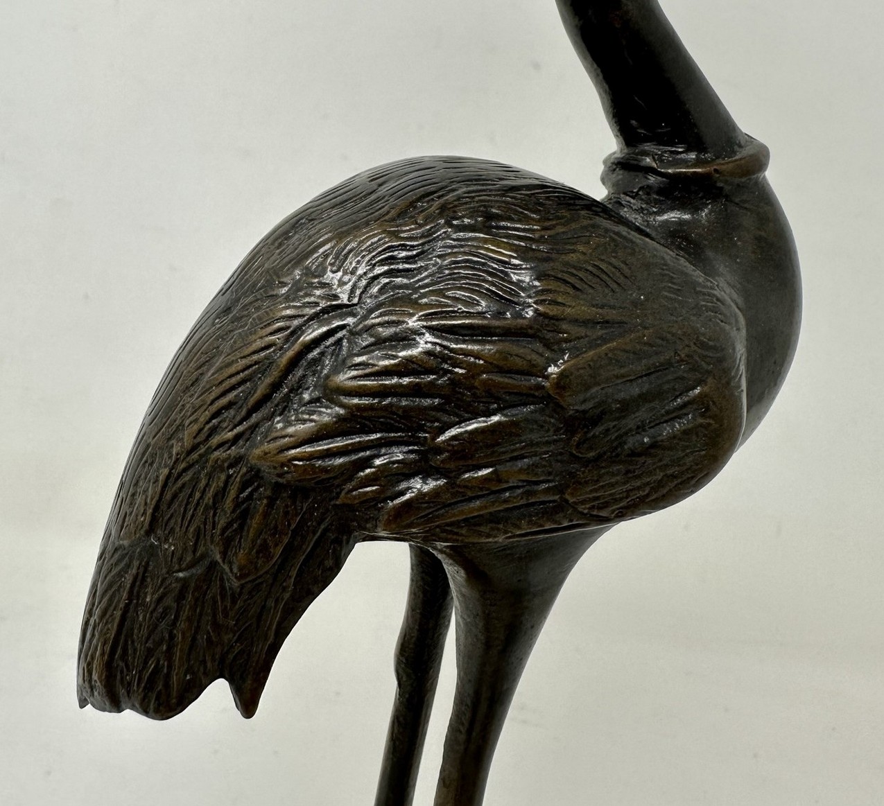 473. Pair English Ormolu Gilt Bronze Candlesticks Storks Cranes Attributed to Abbott - Image 6