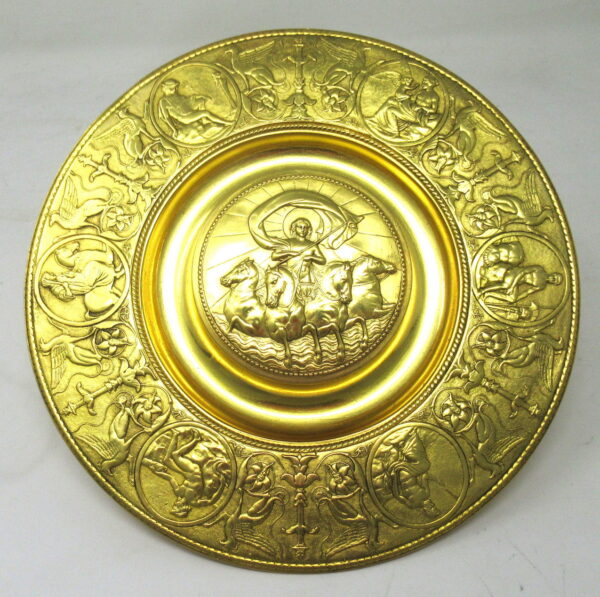 111. Antique Grand Tour Ormolu Desk Inkwell Centerpiece Elkington Silversmiths 19C