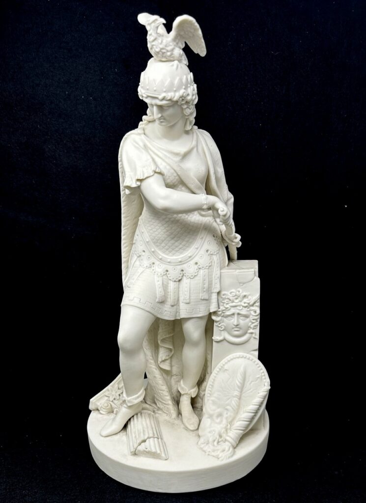 245. Antique English Parian Porcelain Large Figure of Perseus Minton Staffordshire