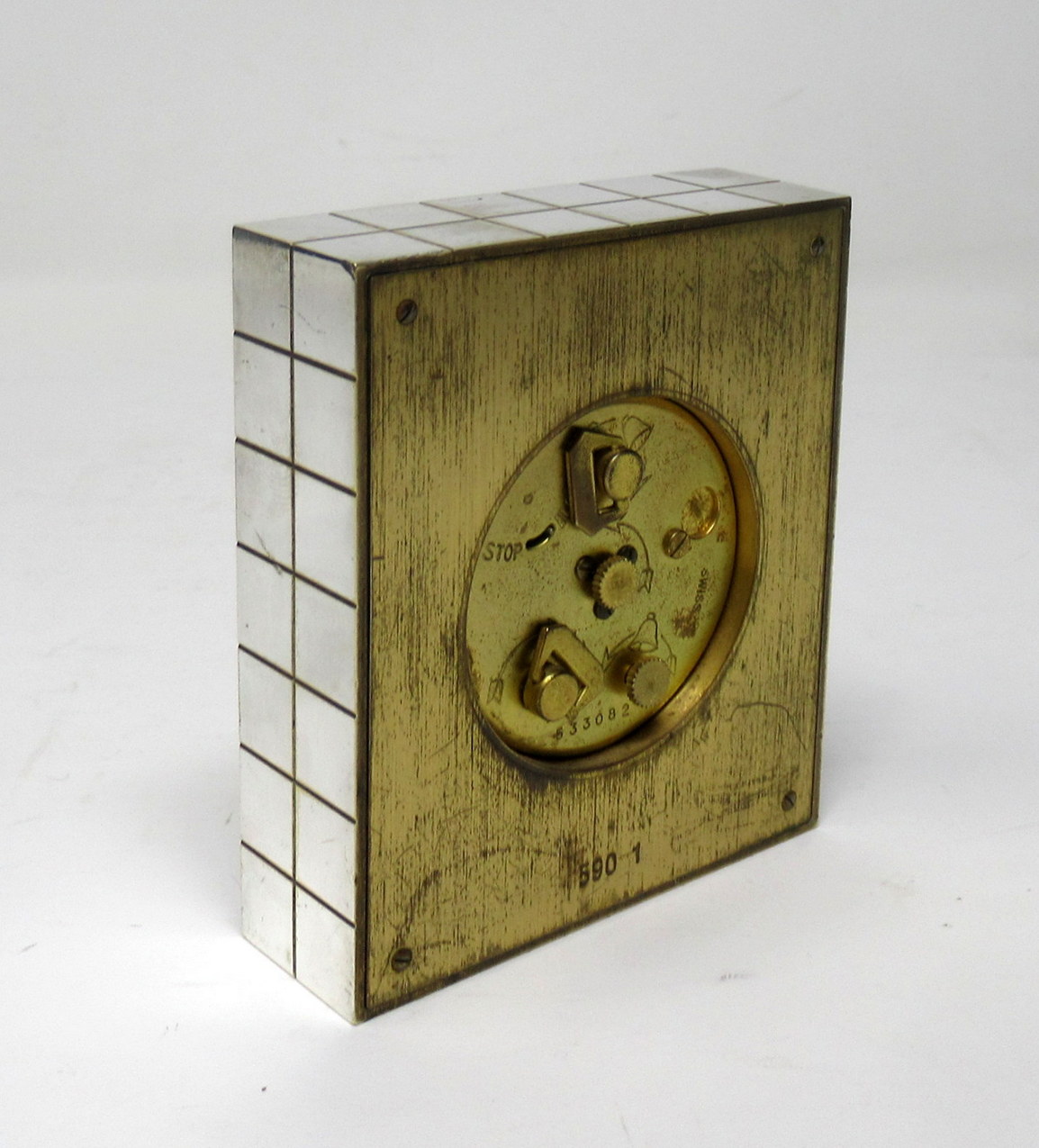 180. Vintage Cartier Paris Antimagnetic Silver Plated Travel Alarm Clock Circa 1930 - Image 9