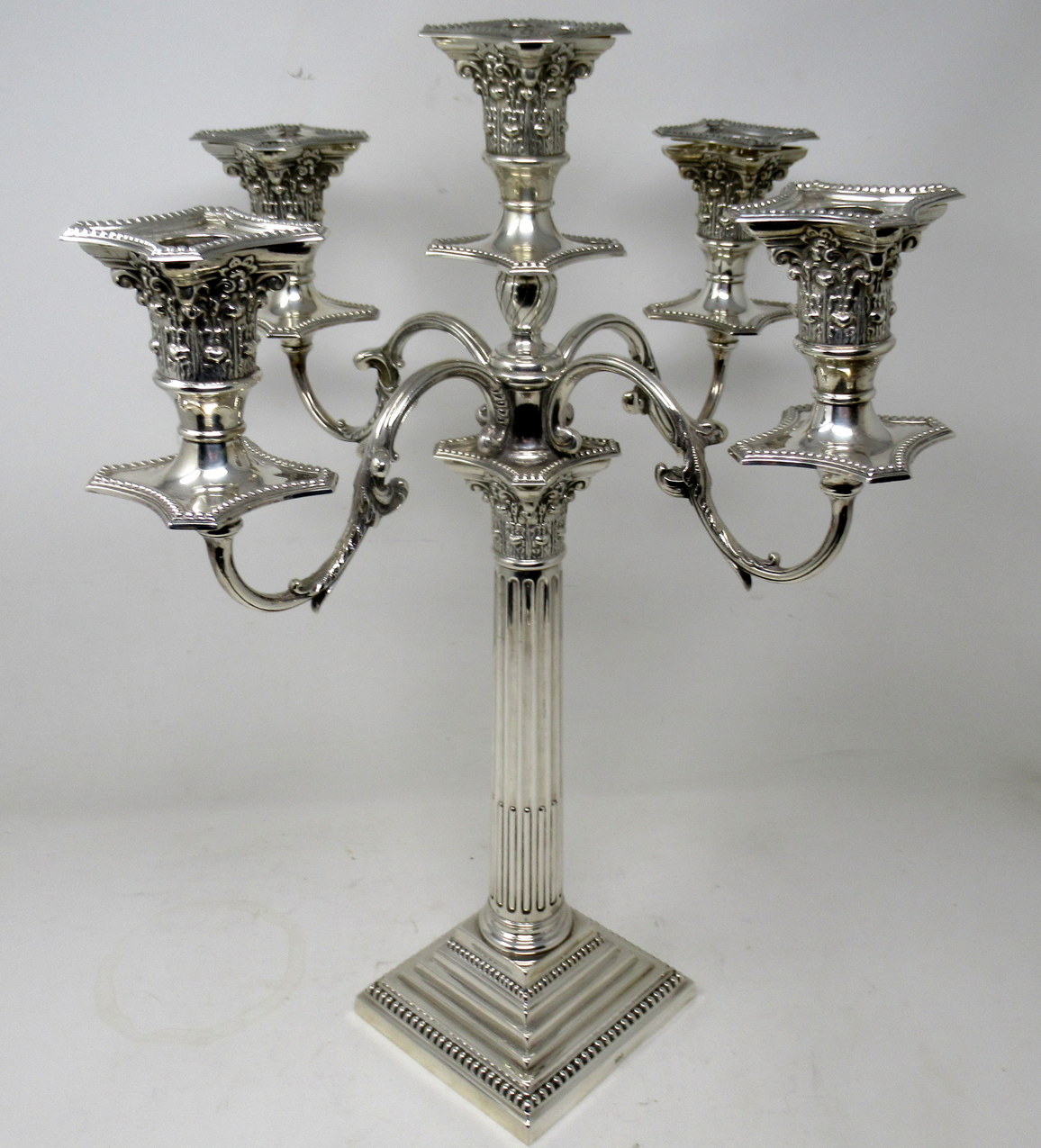 269. Antique English Sterling Silver Candlestick Candelabra Edwardian Barker Brothers - Image 2