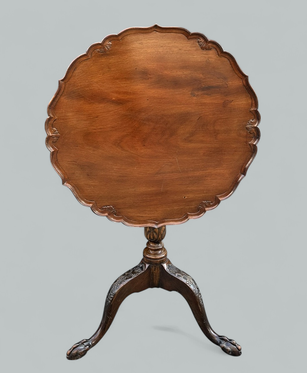 348. Antique Mahogany Occasional Snap Top Table Circular Occasional Wine 19th Century - Image 2