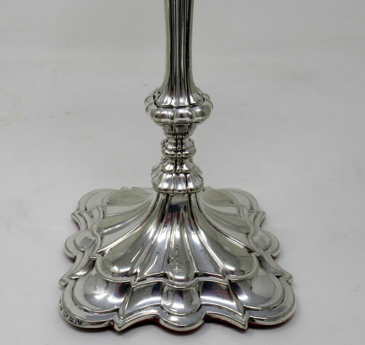 358. Antique Set Four English Sterling Silverplated Candlesticks Elkington Co 1854 - Image 7