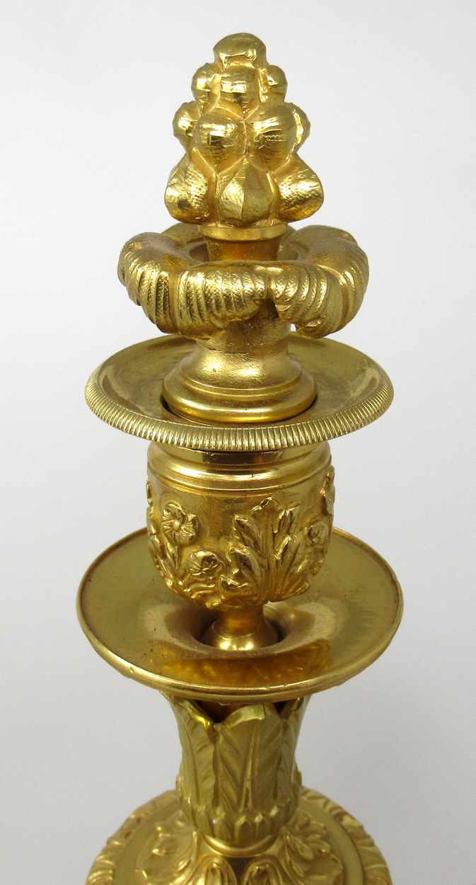 583. Fine Pair French Ormolu Statutory Marble Five Light Candelabra 19thCt - Image 5