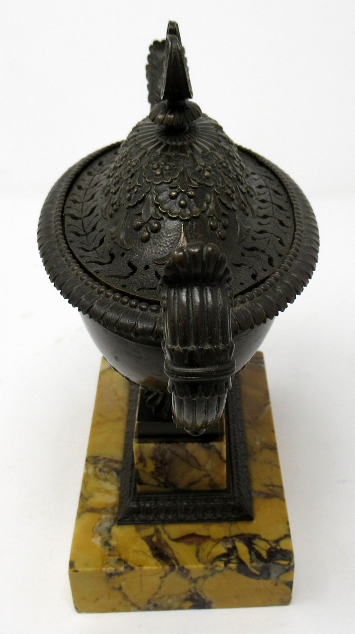 715. Superb French Bronze Sienna Marble Grand Tour Urn Potpourri early 19thCt - Image 6