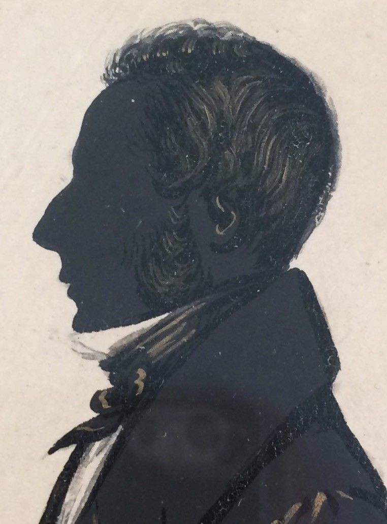 619. Pair Silhouettes Rosewood Frames 1838 Attributed to James Holmes - Image 9