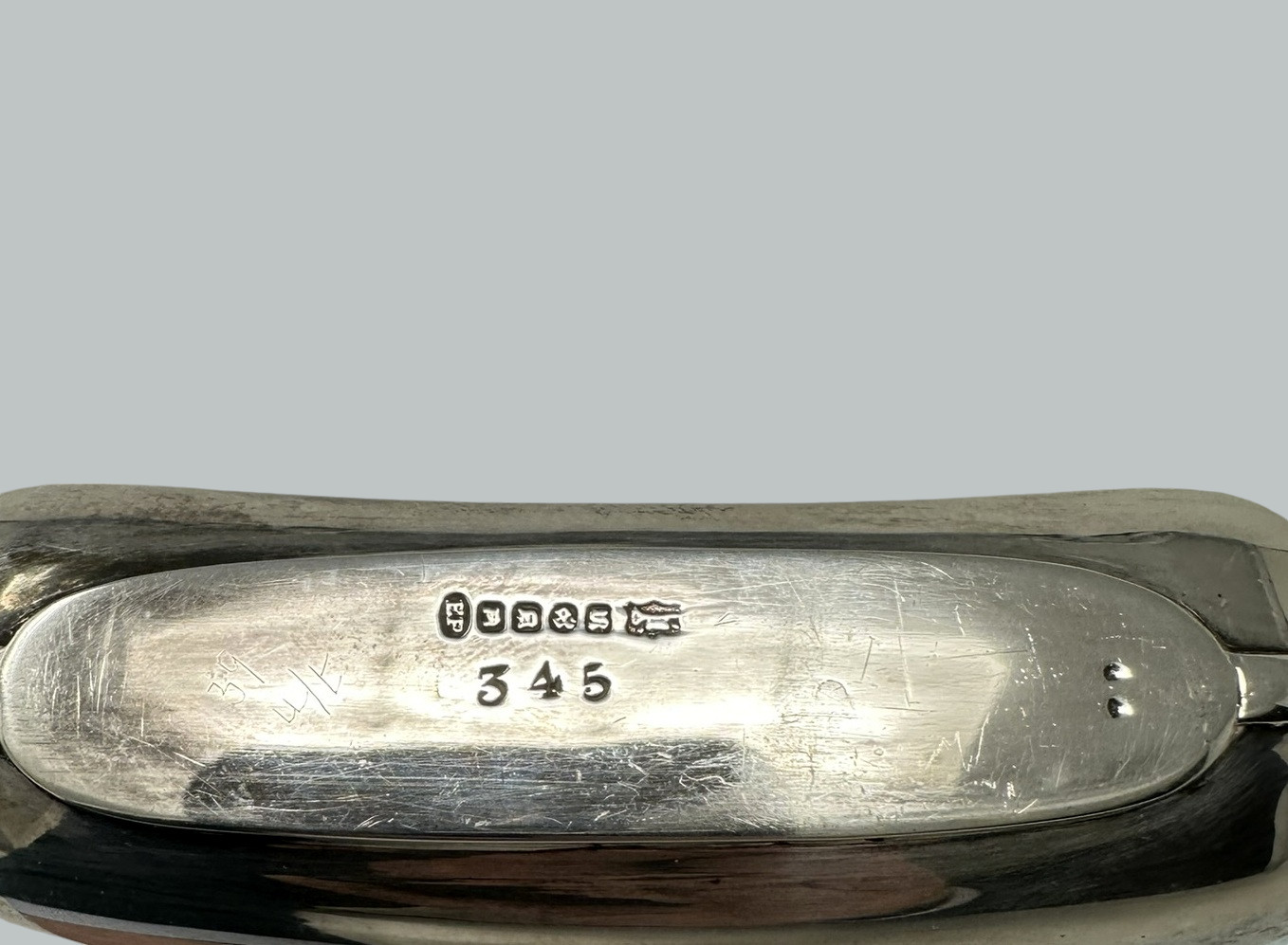 604. Antique English Electroplated Silver Plated Spirits Hip Flask James Dixon 1920s - Image 6