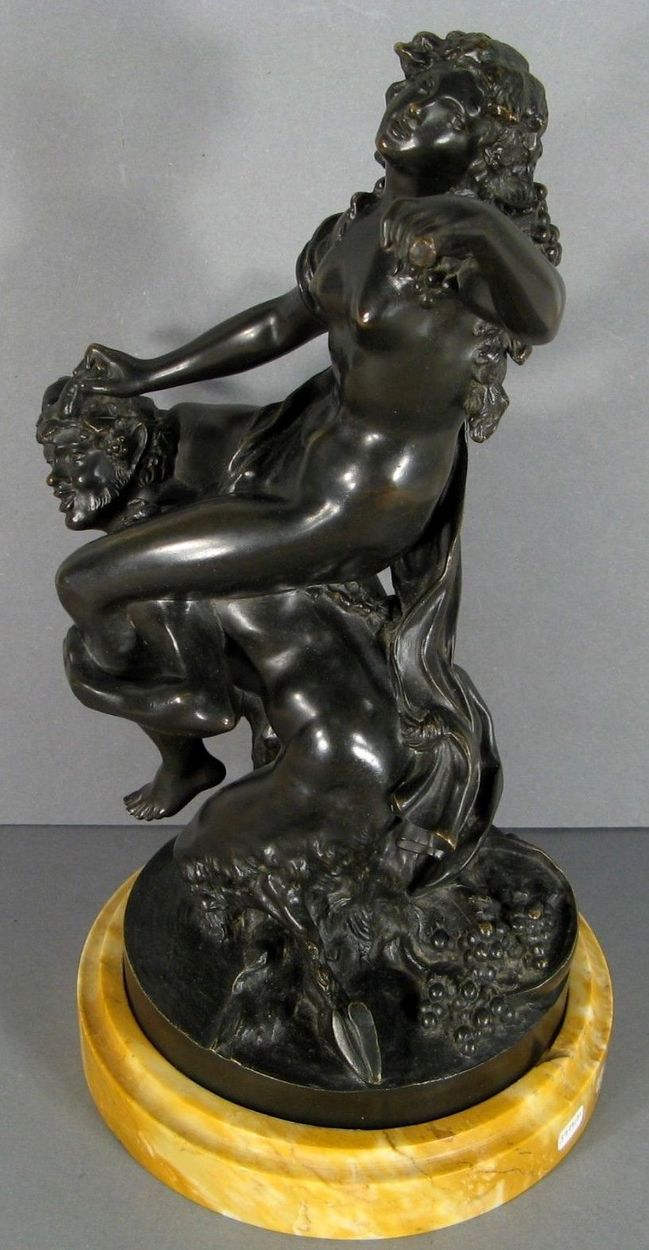 656. Superb French Figural Bronze a Satyr and Nymph” Jules Graux Paris 19thCt - Image 2