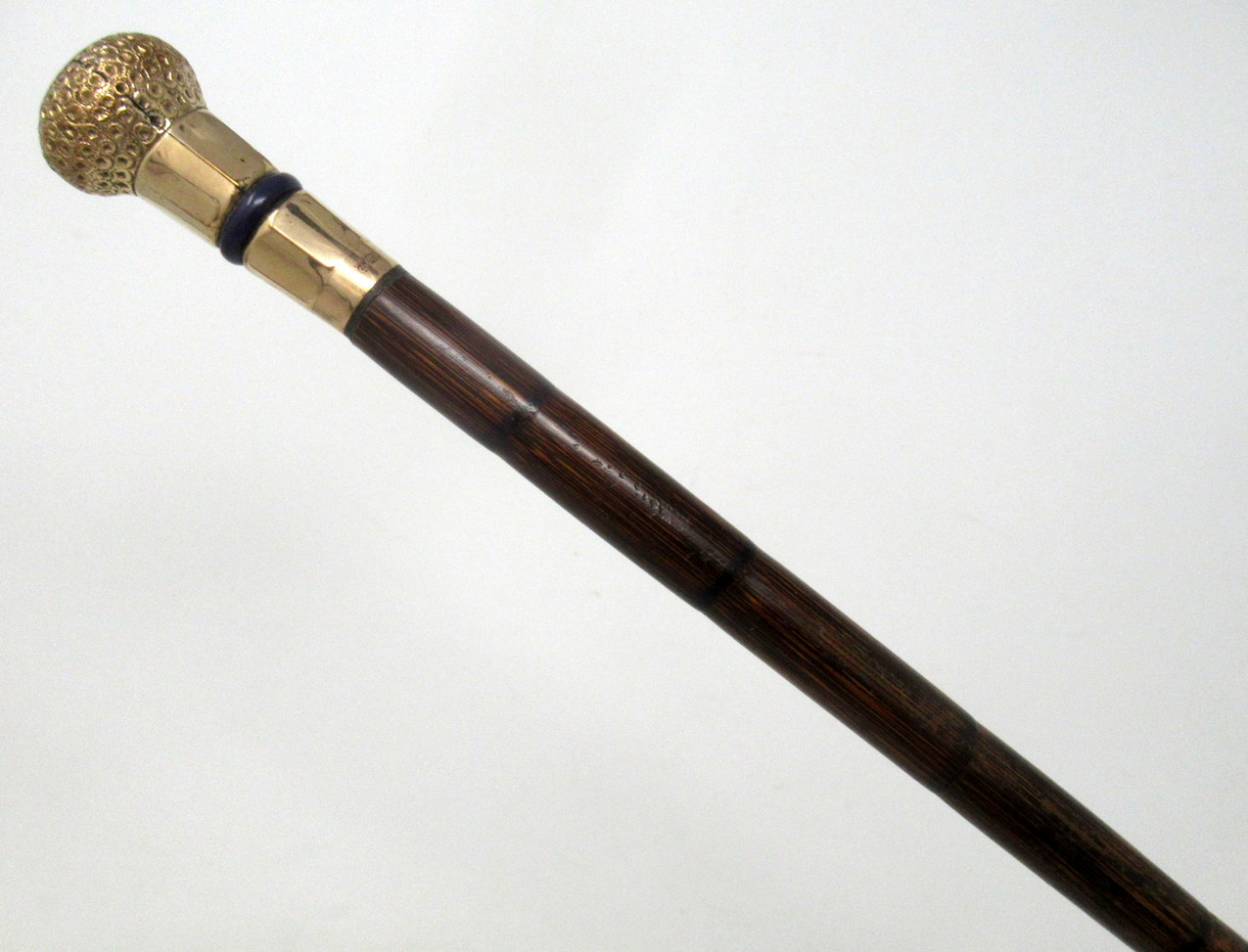 637. Antique Vintage Partridge Wood Walking Stick Cane 18ct Gold-Plated Grip 1924 - Image 3