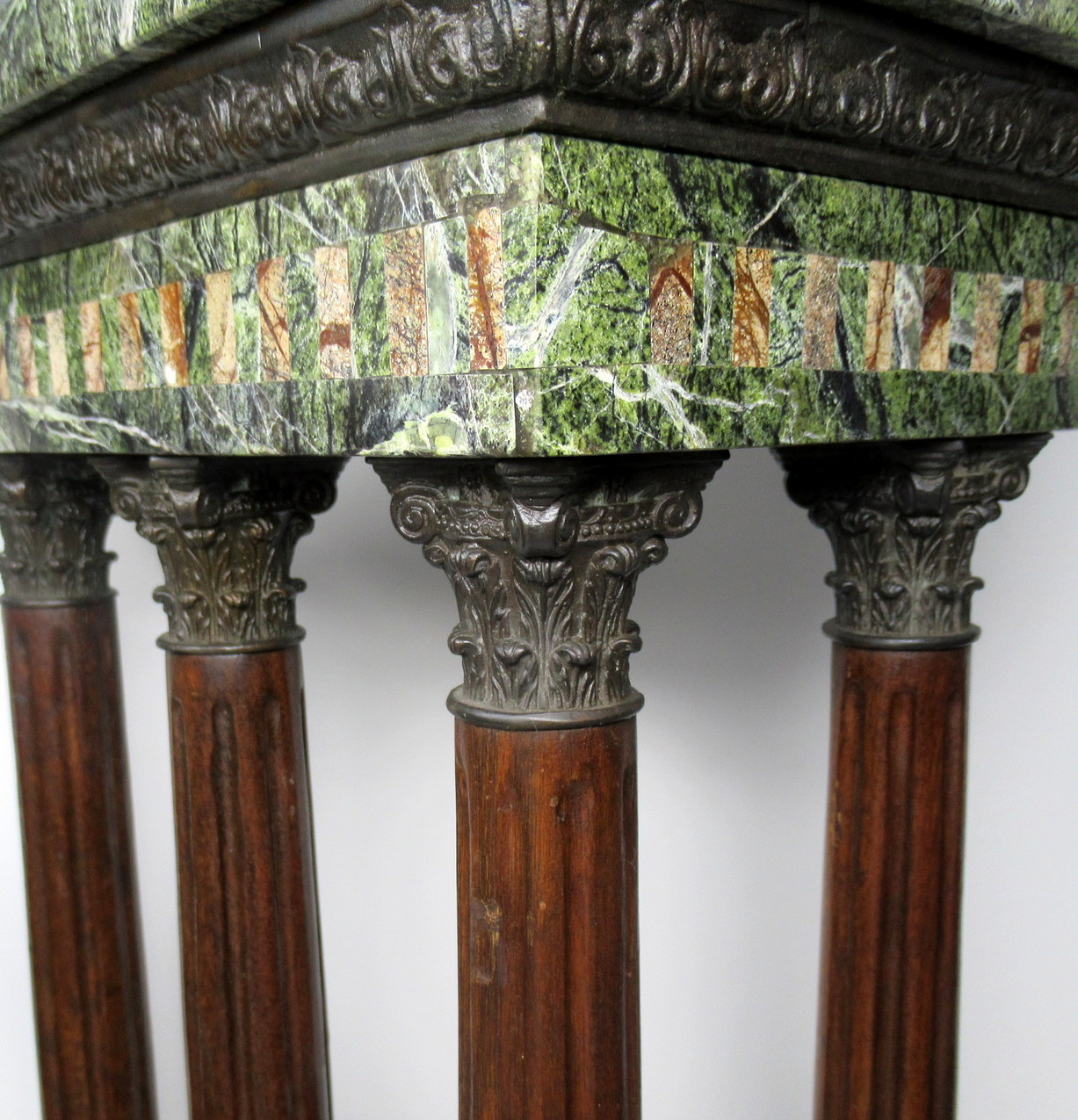 129. Antique Grand Tour Marble Bronze Corinthian Column Italian Neoclassical Ruins - Image 11