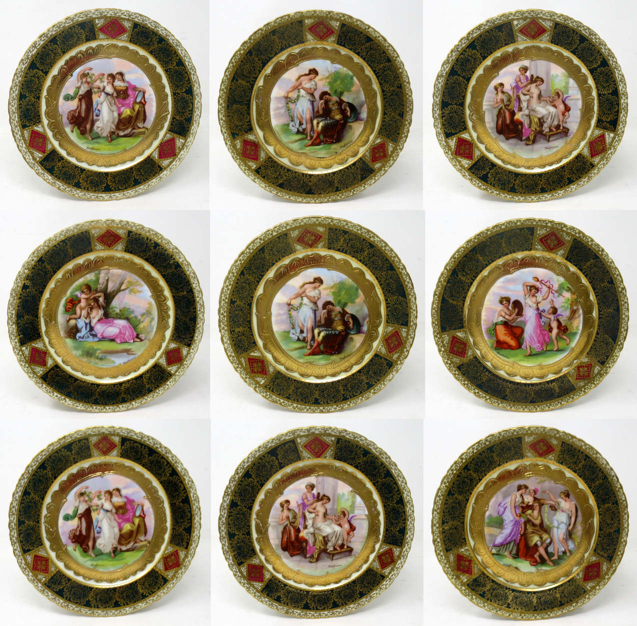 075. Set Austrian Royal Vienna Mythological Themed Angelica Kauffman Cabinet Plates - Image 14