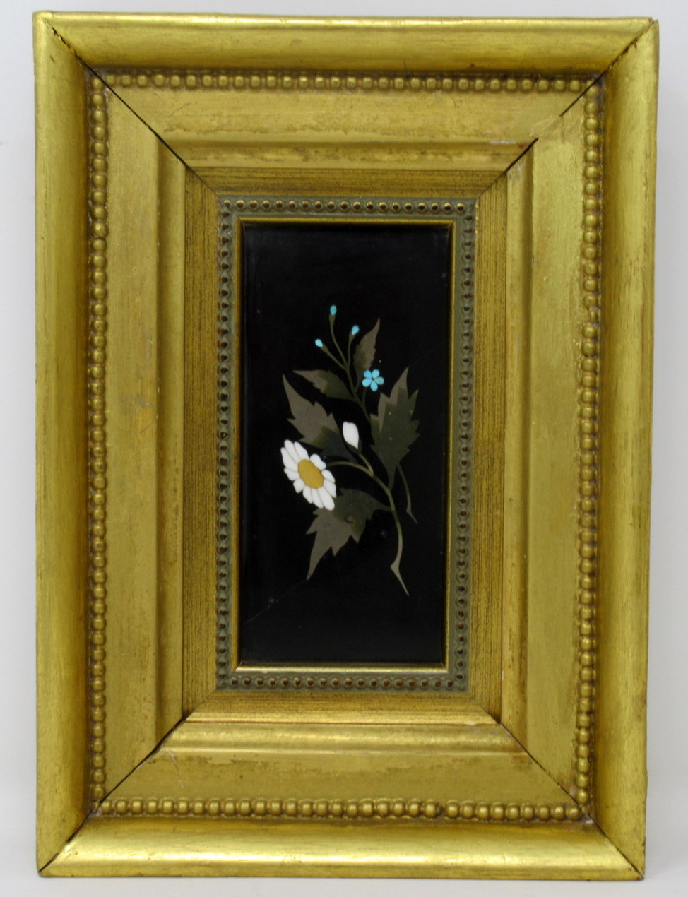 815. Superb Pair Framed Pietra Dura Italian Wall Plaques Still Life Flowers 19thCt - Image 4