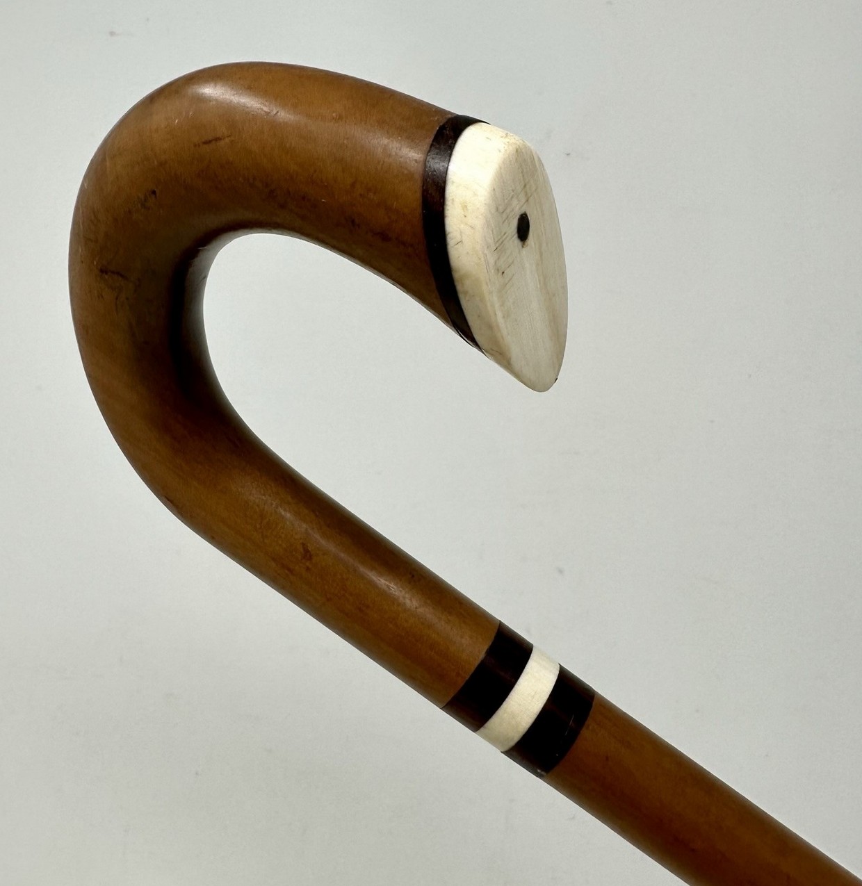 729. Antique Vintage English Ladys Gentlemas Malacca Wooden Walking Stick Cane 1920 - Image 6