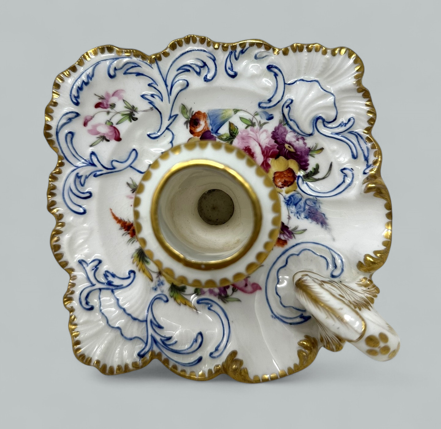 585. Antique English Coalport Centerpiece Chamberstick John Rose Regency Period 19Ct - Image 4