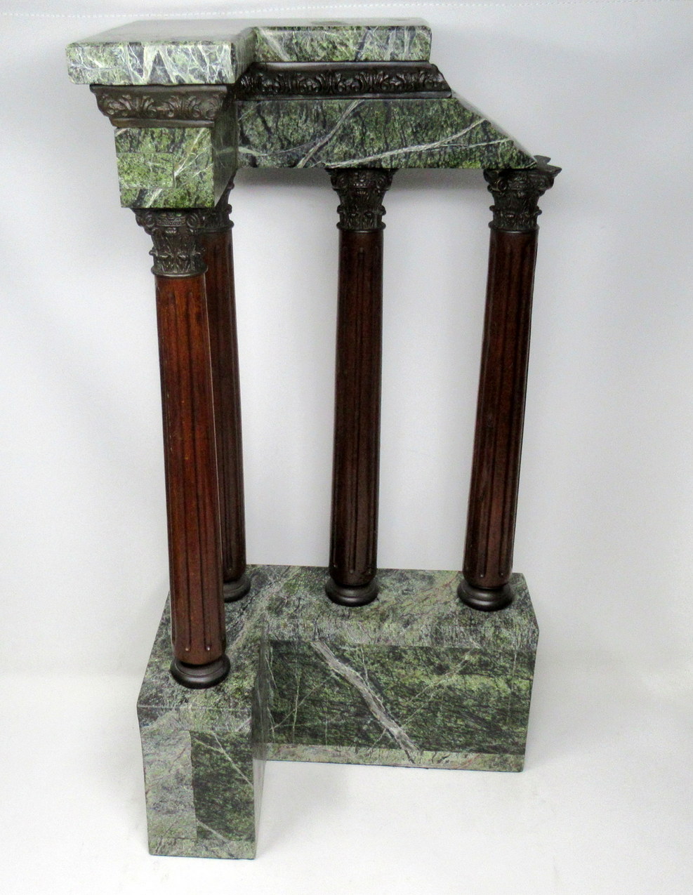 129. Antique Grand Tour Marble Bronze Corinthian Column Italian Neoclassical Ruins - Image 2