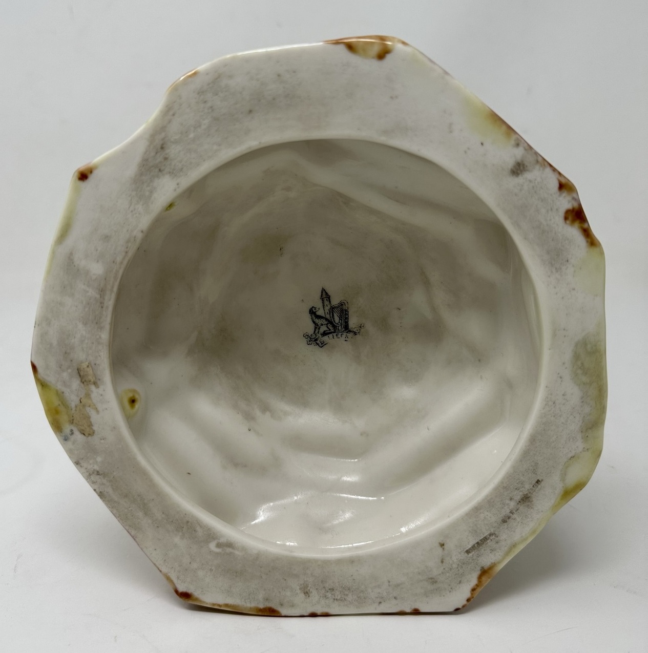 524. Antique Pair Irish Belleek Porcelain Triple Fish Rare Vases 1863-1890 Ireland - Image 9